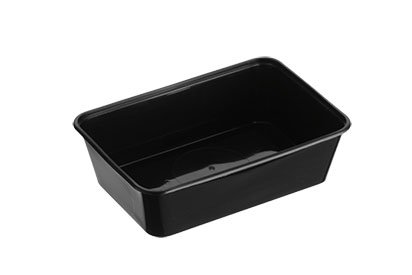 650ml G-Series Rectangular Container - Durable, Black Color