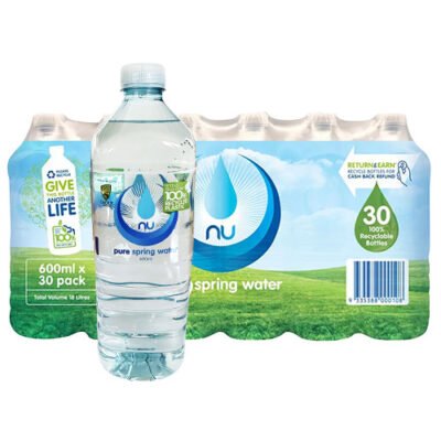 Nu Pure Spring Water 600ml Pkt/30 - FoodPackaging2U